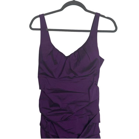 Melrose Bodycon Ruched Purple Dress Size 10 - Picture 2 of 12